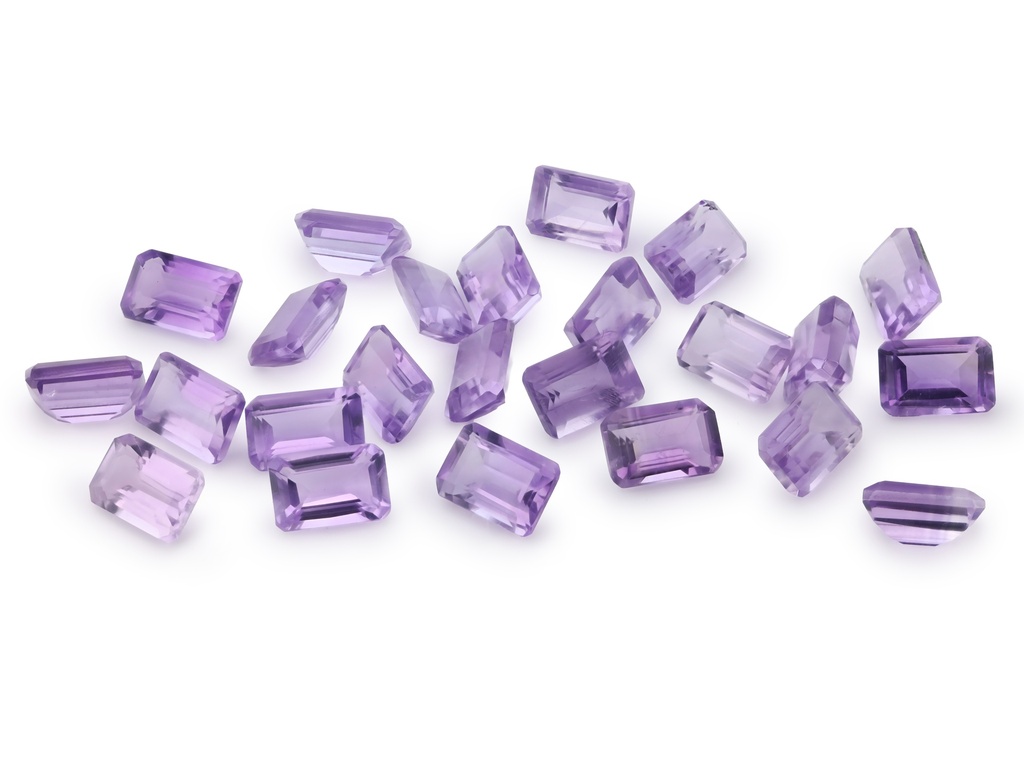 Amethyst 6x4mm Emerald Cut Light Colour 