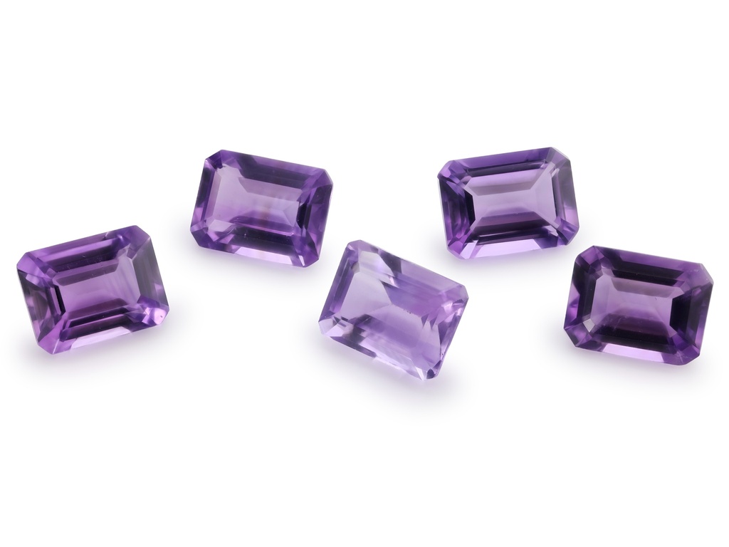 [QAOS0806F] Amethyst 8x6mm Emerald Cut Light Colour 