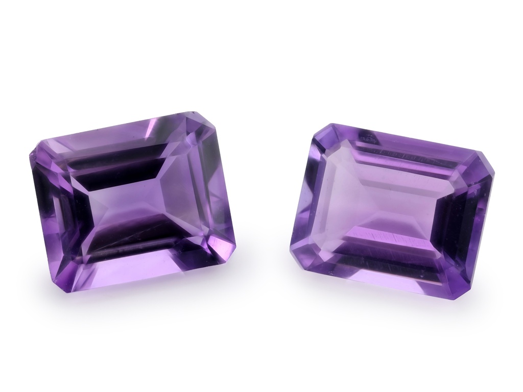 [QAOS1109F] Amethyst 11x9mm Emerald Cut Light Colour 
