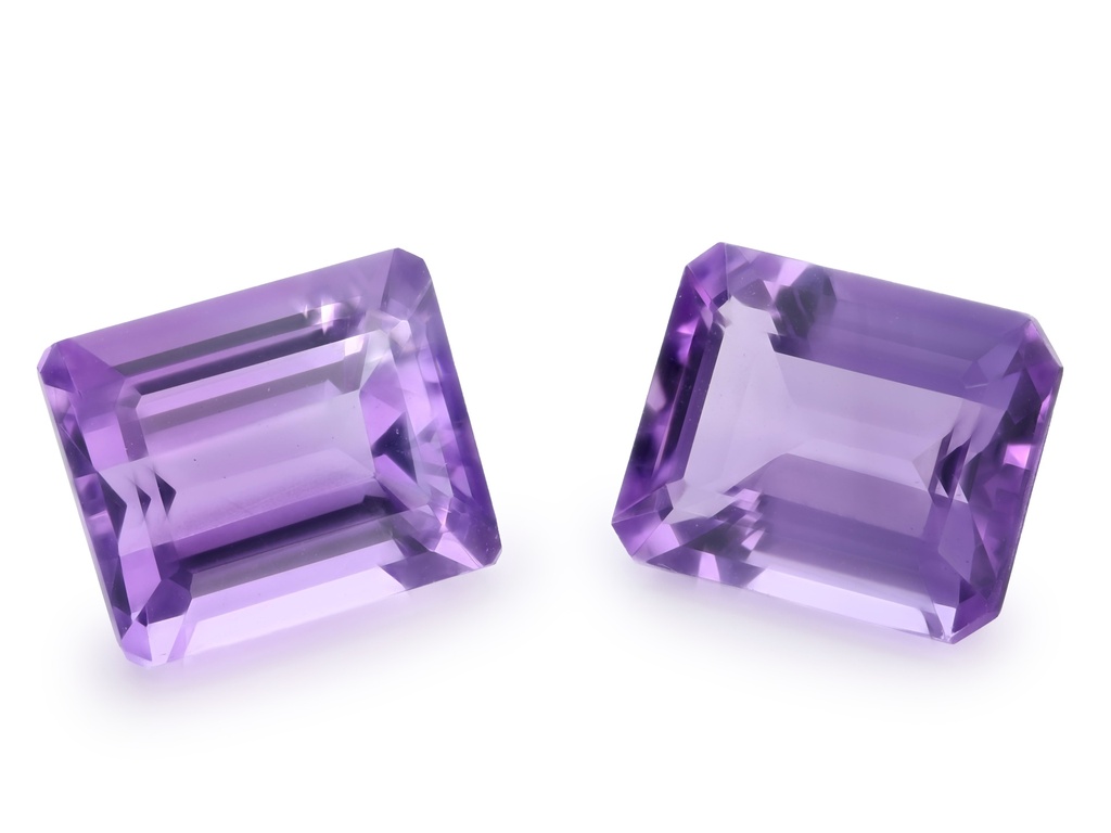 [QAOS1210F] Amethyst 12x10mm Emerald Cut Light Colour 
