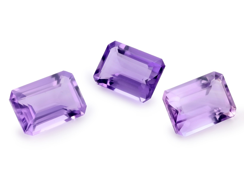 [QAOS1410F] Amethyst 14x10mm Emerald Cut Light Colour 