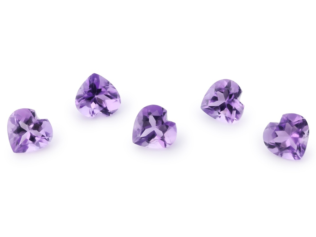 [QAHB0600F] Amethyst 6.00mm Heart Shape Light Colour 