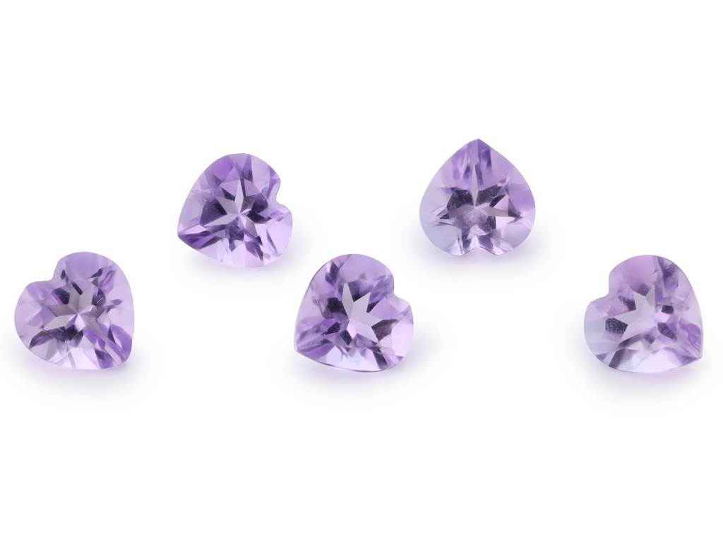 [QAHB0700F] Amethyst 7.00mm Heart Shape Light Colour 