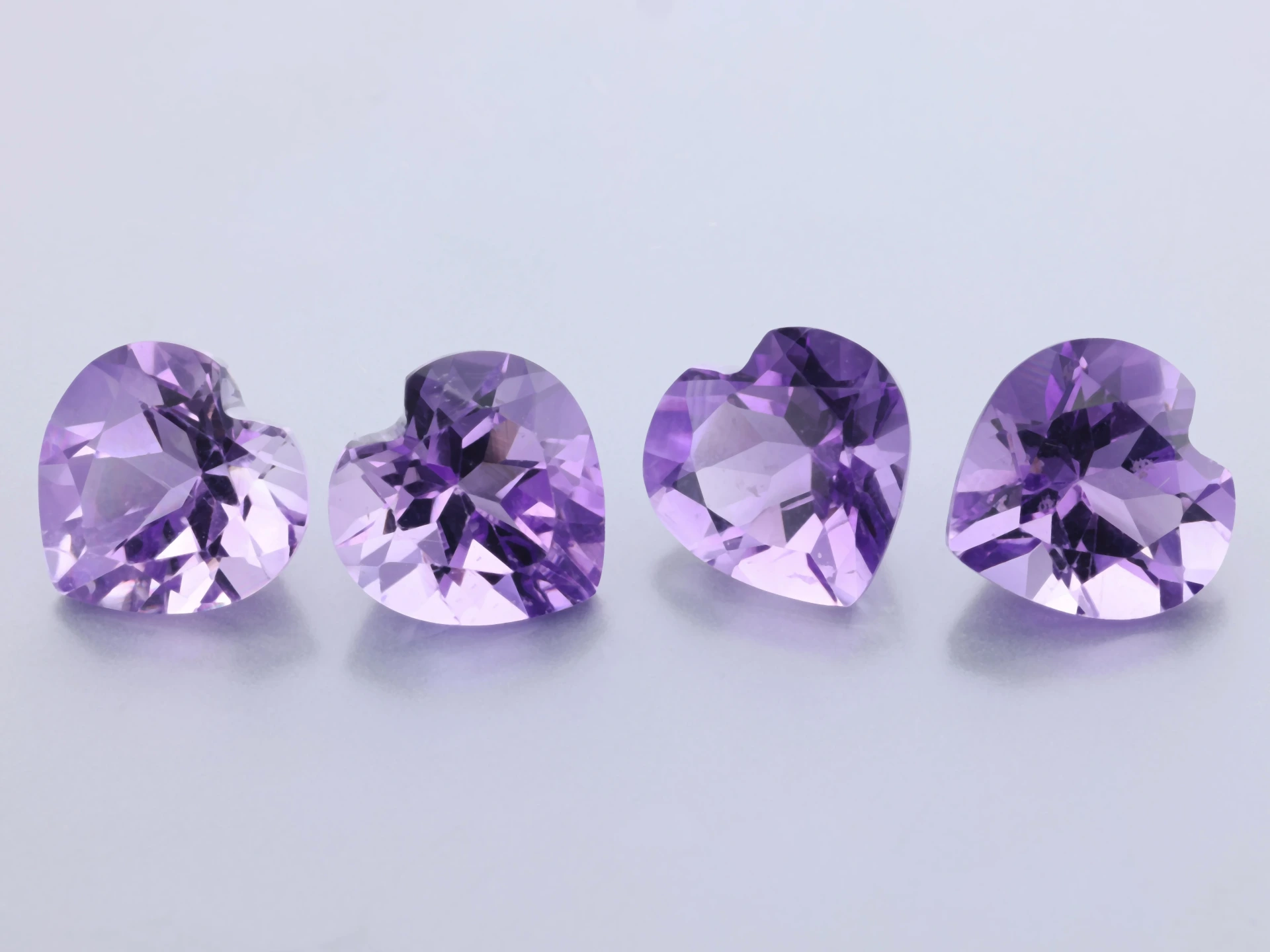 [QAHB0800F] Amethyst 8.00mm Heart Shape Light