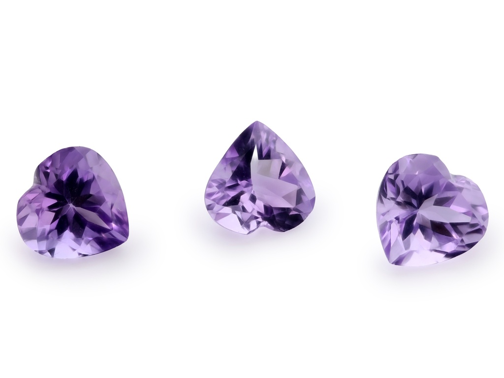[QAHB0900F] Amethyst 9.00mm Heart Shape Light Colour 