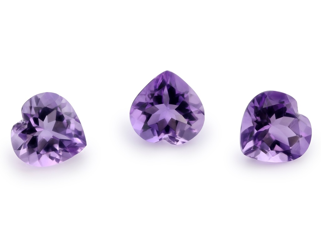 [QAHB1000F] Amethyst 10mm Heart Shape Light Colour 