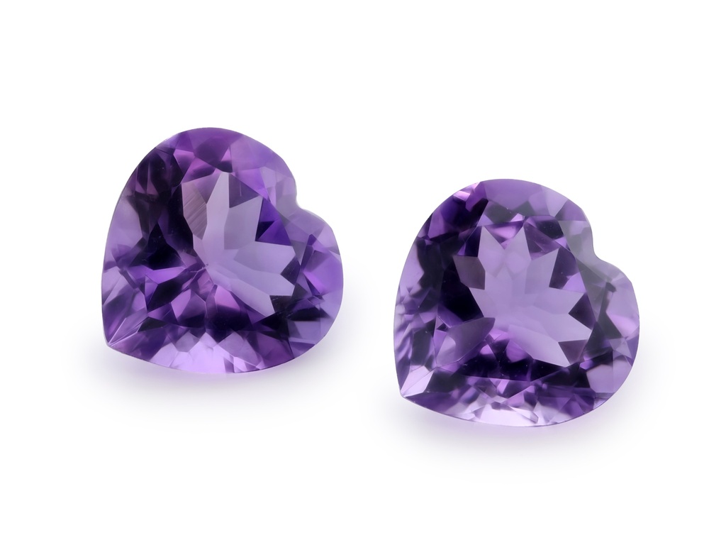 [QAHB1400F] Amethyst 14mm Heart Shape Light Colour 
