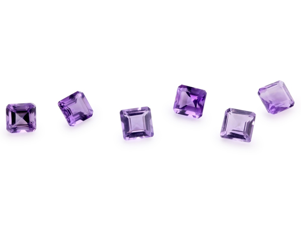 Amethyst 5.00mm Square Emerald Cut Light Colour 