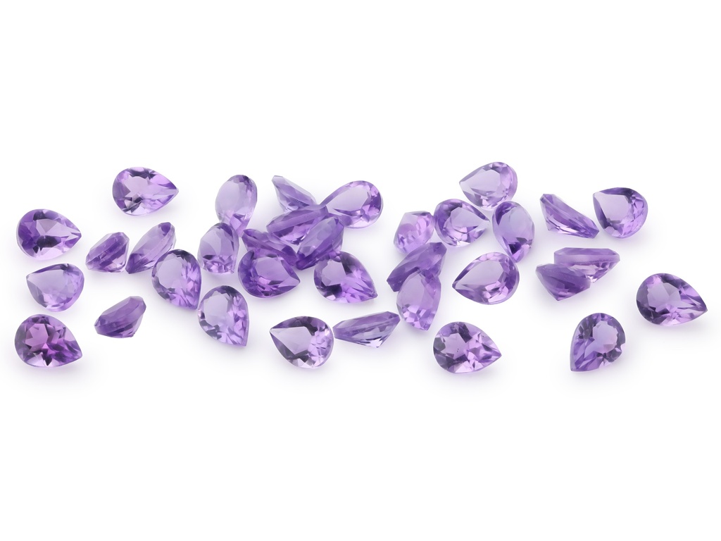 Amethyst 4x3mm Pear Shape Mid to Strong Colour 