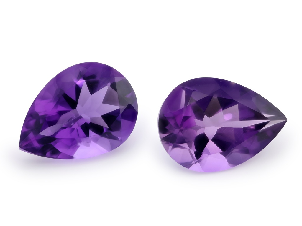 Amethyst 14x10mm Pear Shape Mid to Strong Colour 