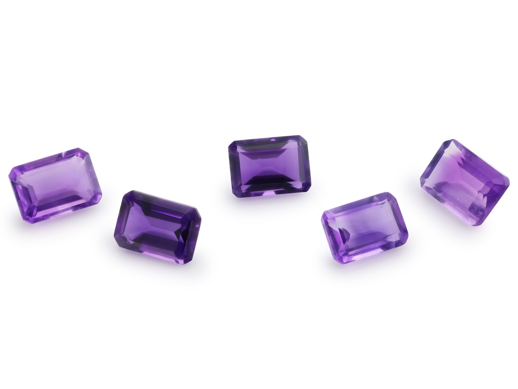[QAOS0705M] Amethyst 7x5mm Emerald Cut Mid to Strong
