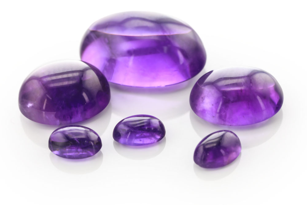 [QAVC0806M] Amethyst 8x6mm Oval Cabochon Mid to Strong Colour 