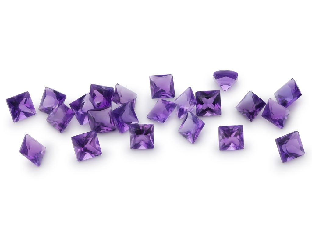 [QAQP0350M] Amethyst 3.50mm Princess Cut Mid to Strong Colour
