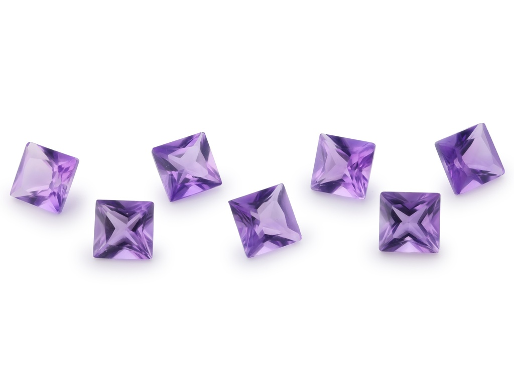 [QAQP0500M] Amethyst 5.00mm Princess Cut Mid to Strong Colour