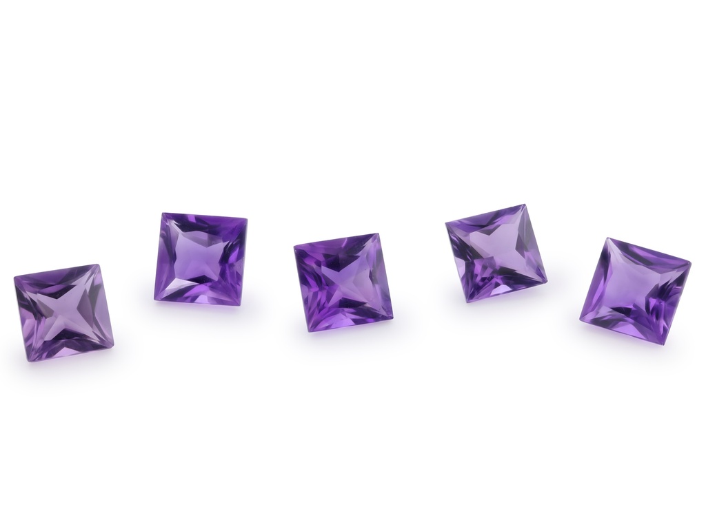 [QAQP0600M] Amethyst 6.00mm Princess Cut Mid to Strong Colour