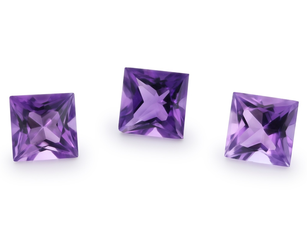 [QAQP0700M] Amethyst 7.00mm Princess Cut Mid to Strong Colour