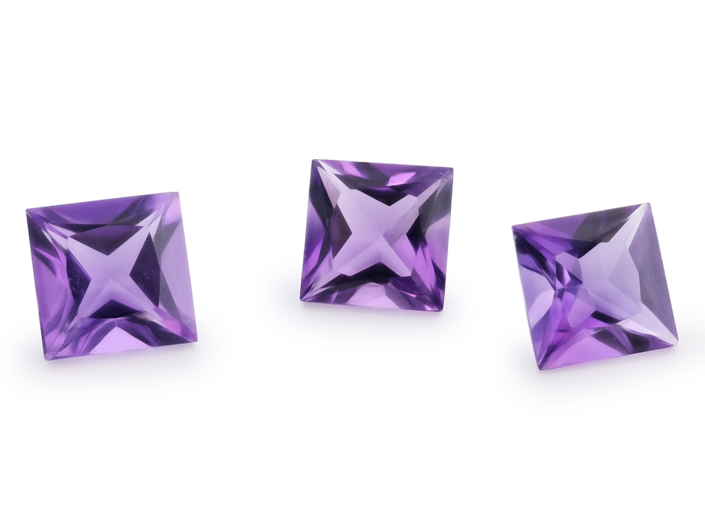[QAQP0800M] Amethyst 8.00mm Princess Cut Mid to Strong Colour