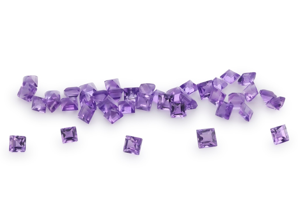 [QAQS0175M] Amethyst 1.75mm Carre Cut Mid to Strong Colour