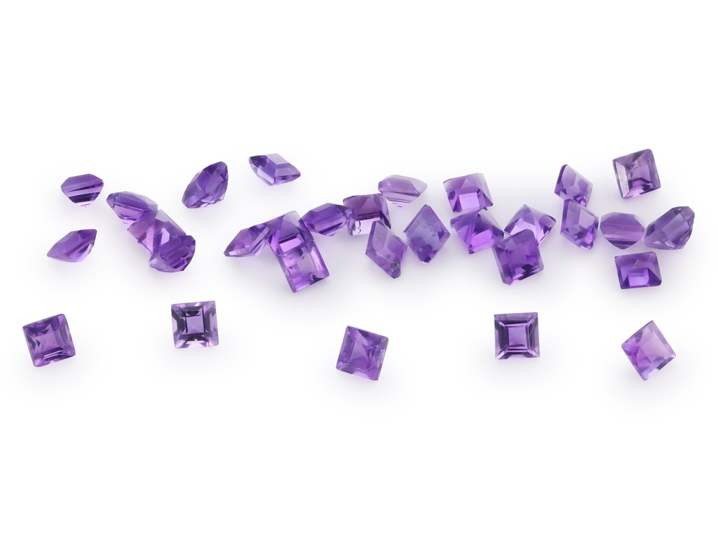 [QAQS0200M] Amethyst 2.00mm Carre Cut Mid to Strong Colour