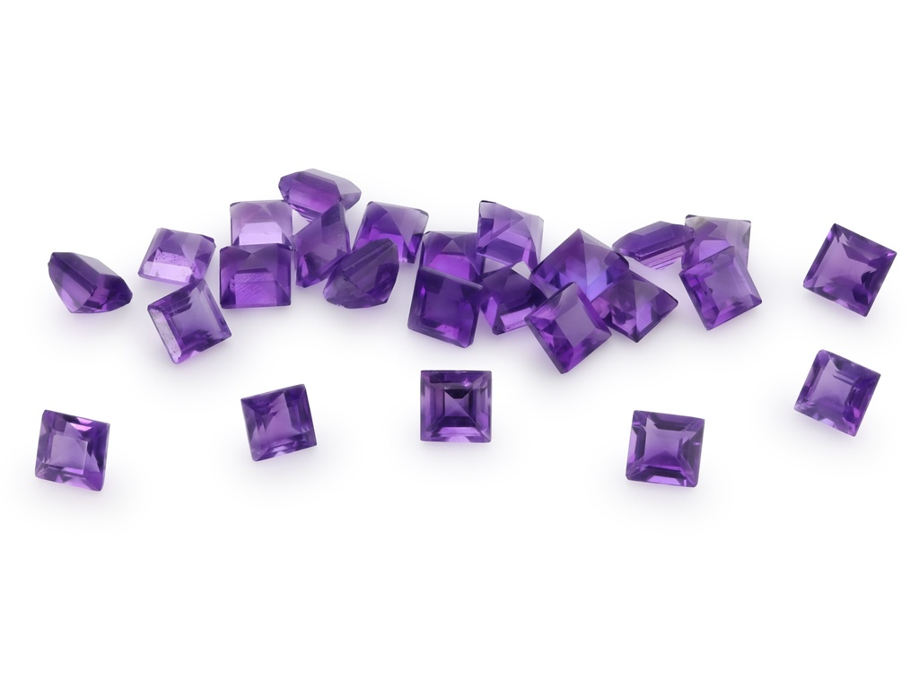 [QAQS0300M] Amethyst 3.00mm Carre Cut Mid to Strong Colour