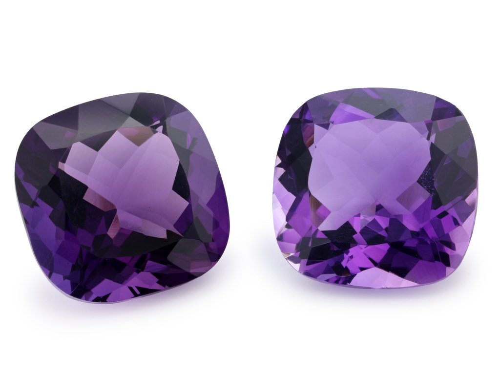 [QAAB1600M] Amethyst 16mm Square Cushion Mid to Dark