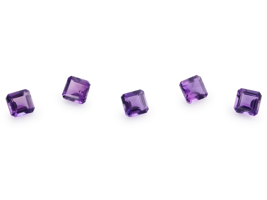 [QAOS0400M] Amethyst 4.00mm Square Emerald Cut Mid to Strong Colour 