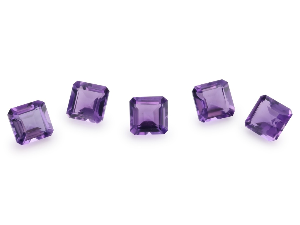 [QAOS0600M] Amethyst 6.00mm Square Emerald Cut Mid to Strong Colour 