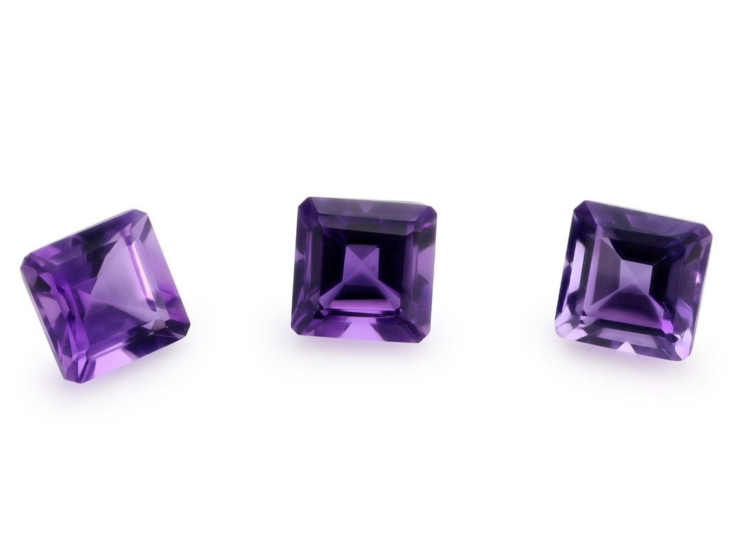 [QAOS0800M] Amethyst 8.00mm Square Emerald Cut Mid to Strong Colour 