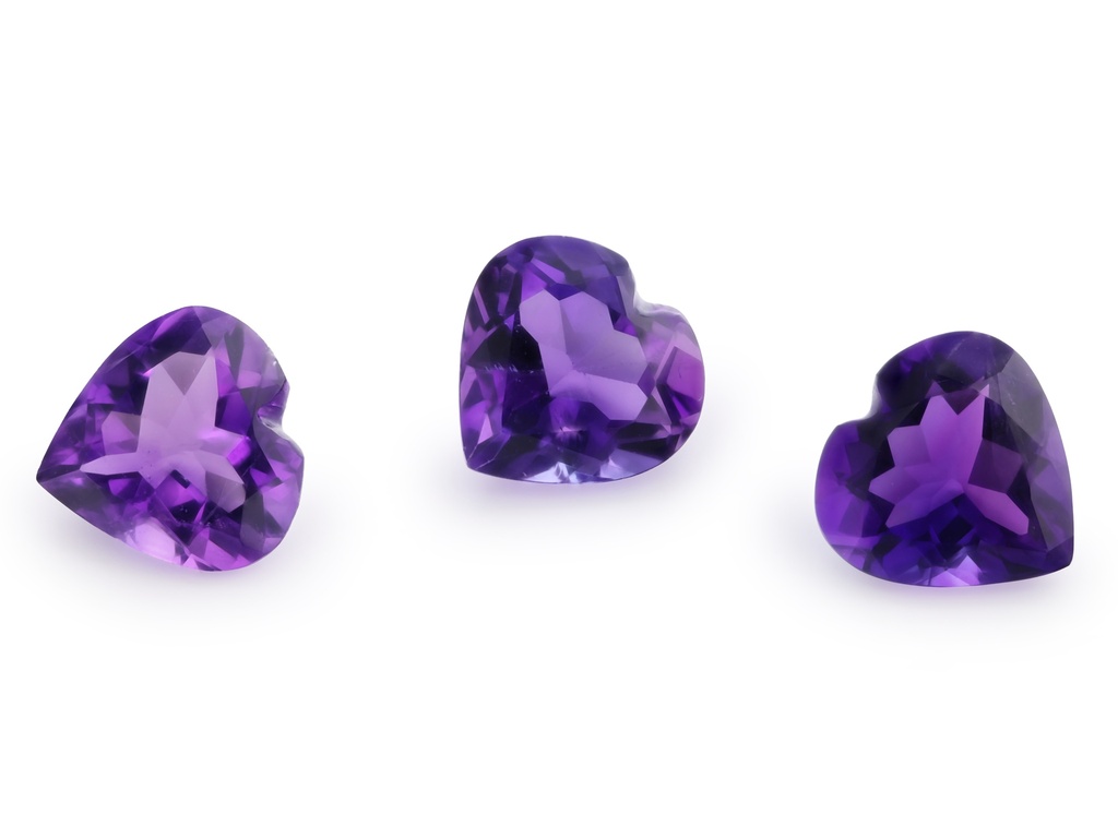 [QAHB0900M] Amethyst 9.00mm Heart Shape Mid to Strong Colour 