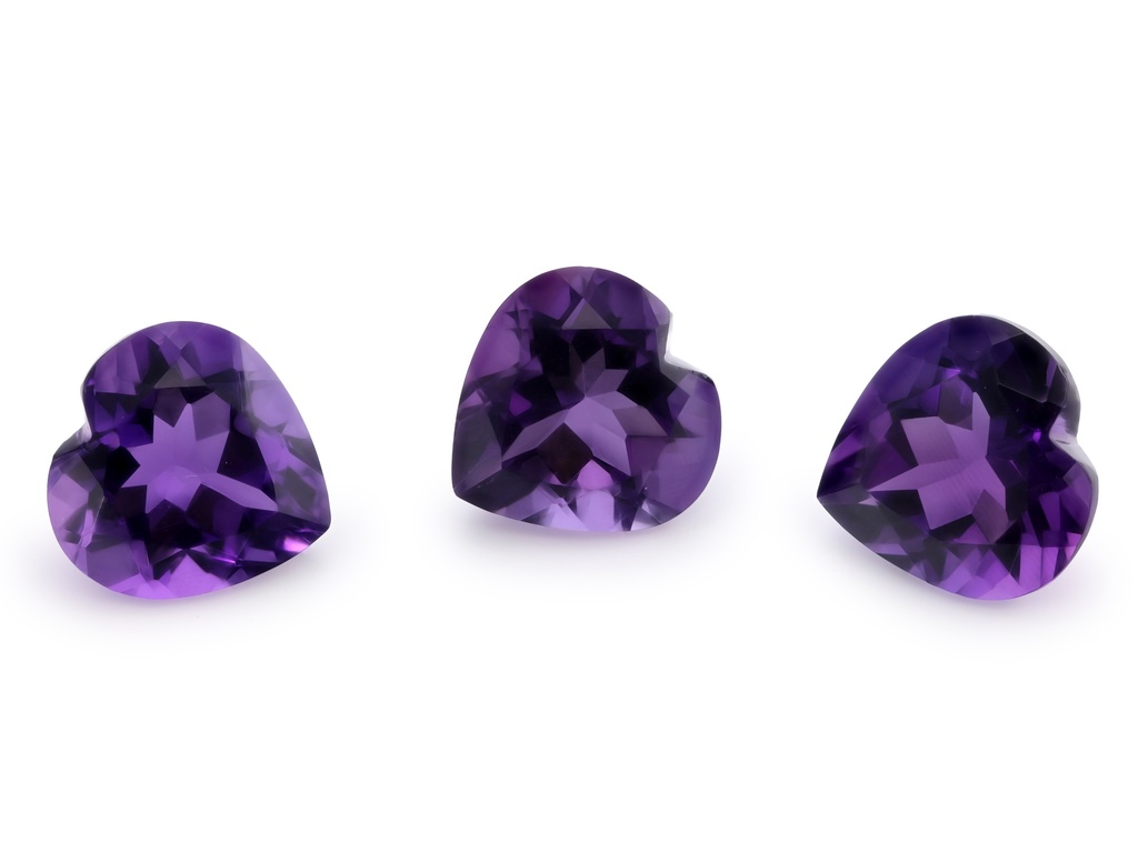 [QAHB1200M] Amethyst 12mm Heart Shape Mid to Strong Colour 