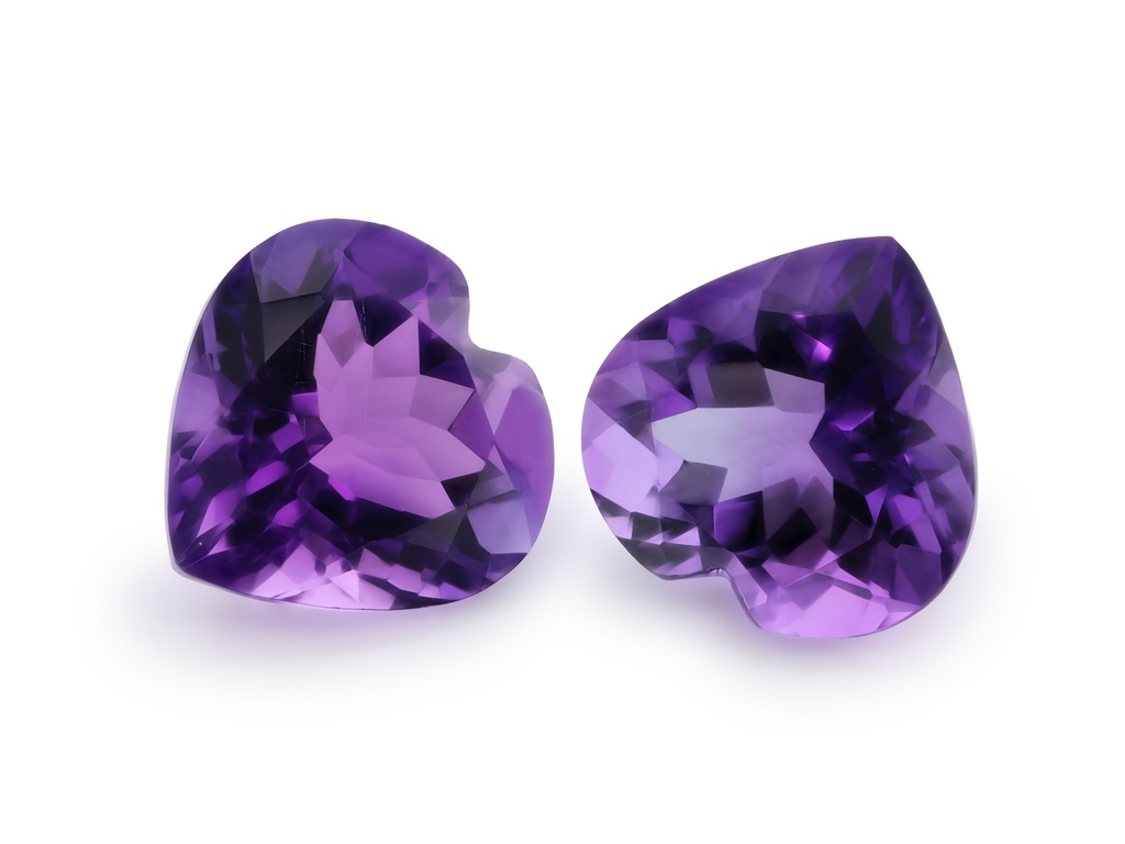 [QAHB1400M] Amethyst 14mm Heart Shape Mid to Strong Colour 
