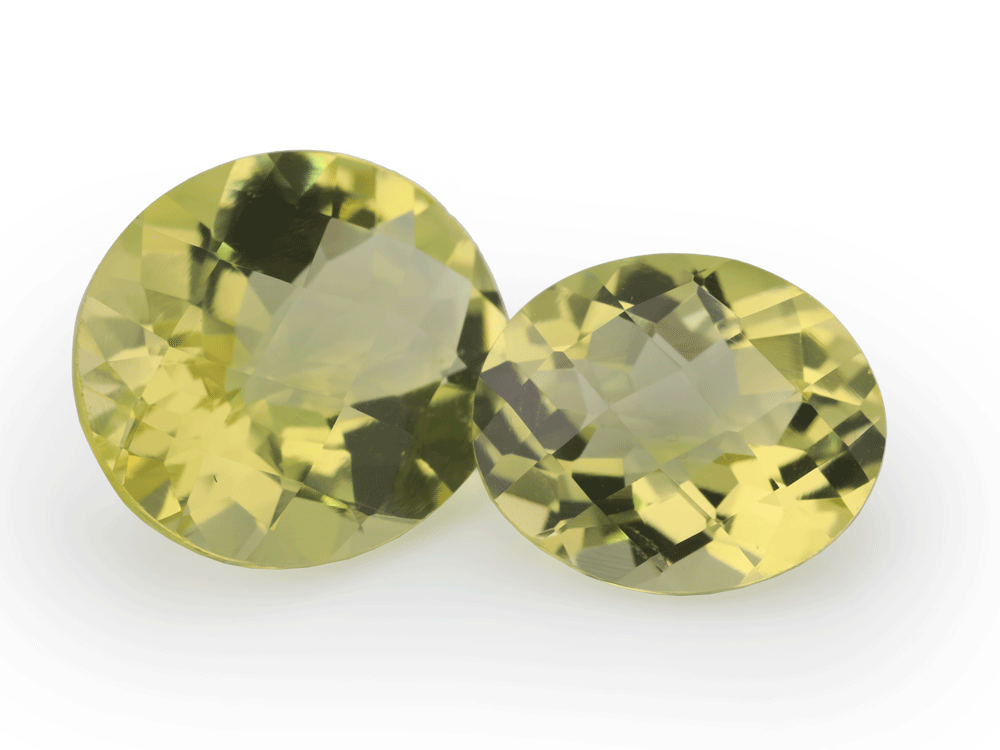 [QLVH1210] Lemon Quartz 12x10mm Oval Chequerboard