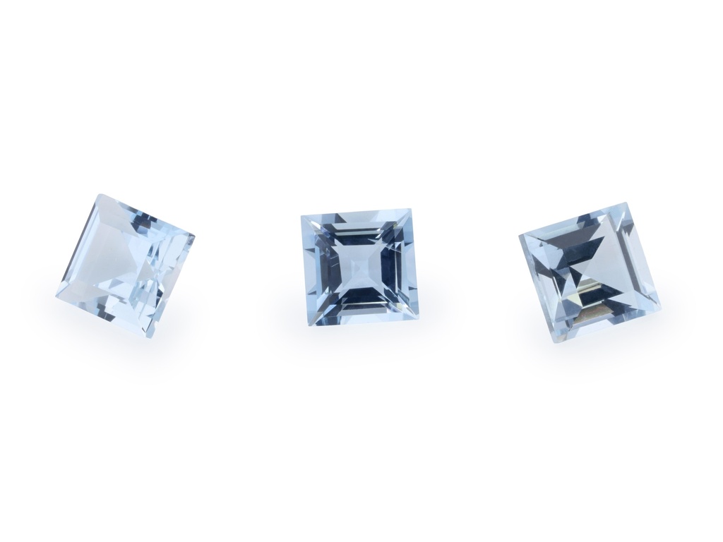 [BAQS0350A] Aquamarine 3.50mm Carre Cut Mid Blue