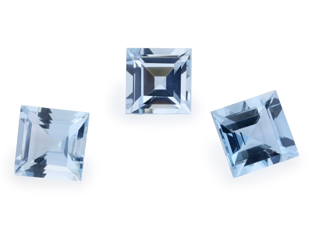 [BAQS0600] Aquamarine 6.00mm Carre Cut Light Blue