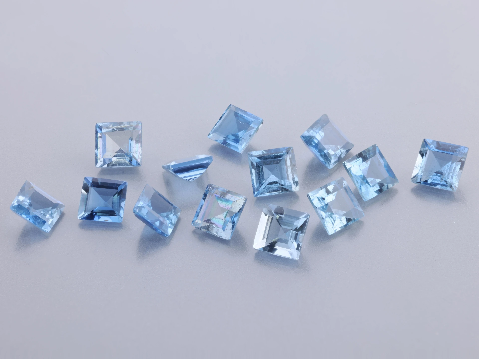 Aquamarine 3.50mm Princess Cut Dark Blue