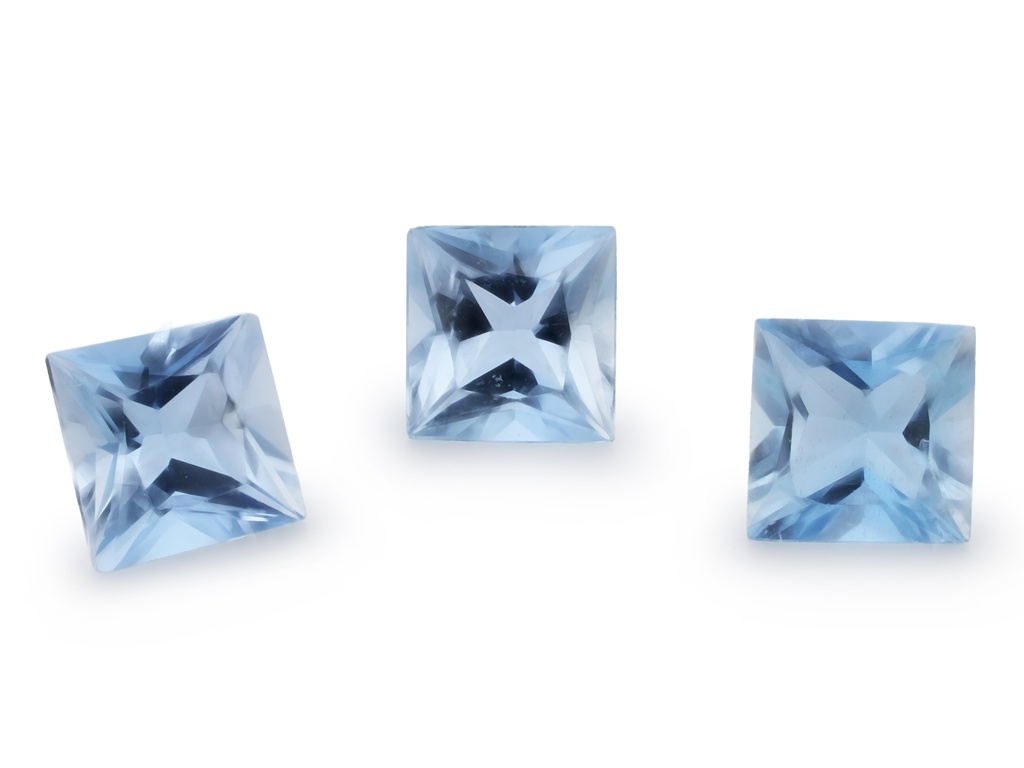 [BAQP0350A] Aquamarine 3.50mm Princess Cut Mid Blue
