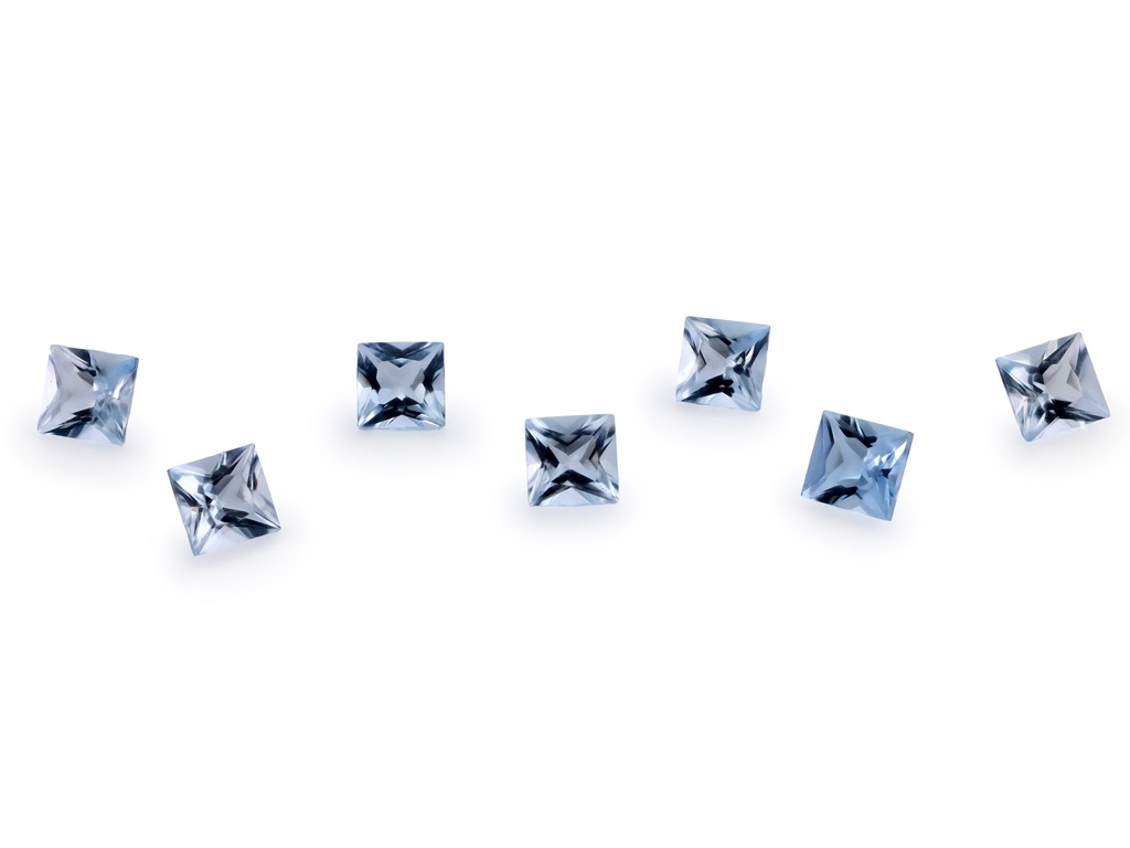 [BAQP0300B] Aquamarine 3.00mm Princess Cut Light Blue