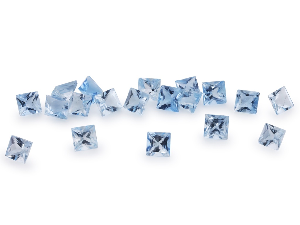 [BAQP0300A] Aquamarine 3.00mm Princess Cut Mid Blue
