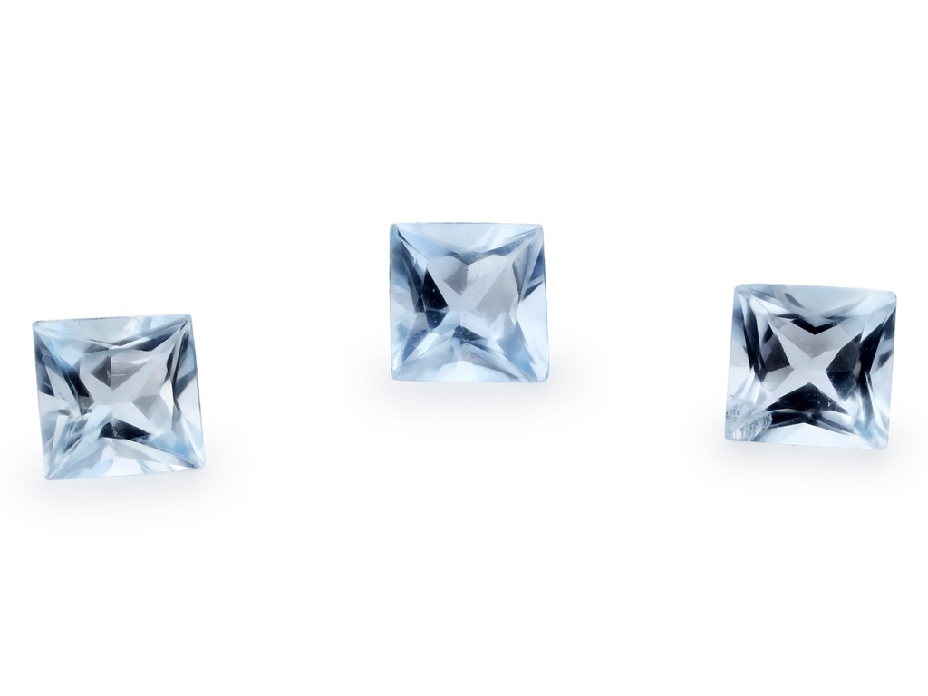 [BAQP0400A] Aquamarine 4.00mm Princess Cut Mid Blue