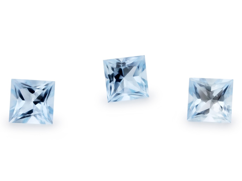 [BAQP0450A] Aquamarine 4.50mm Princess Cut Mid Blue
