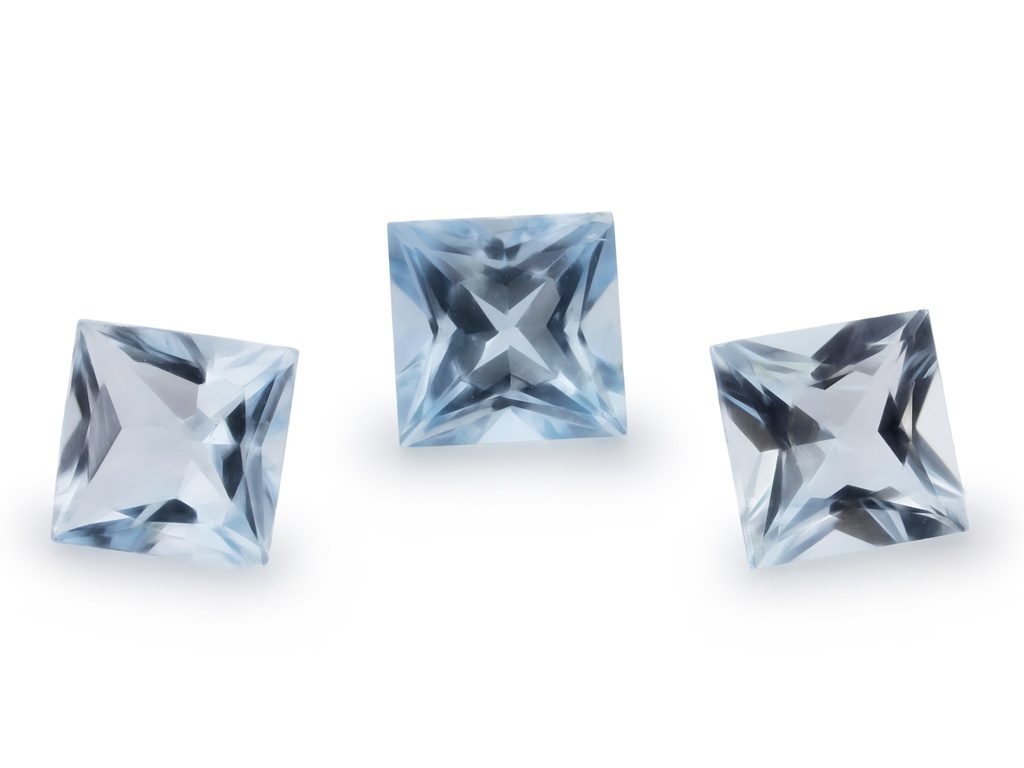 [BAQP0500A] Aquamarine 5.00mm Princess Cut Mid Blue