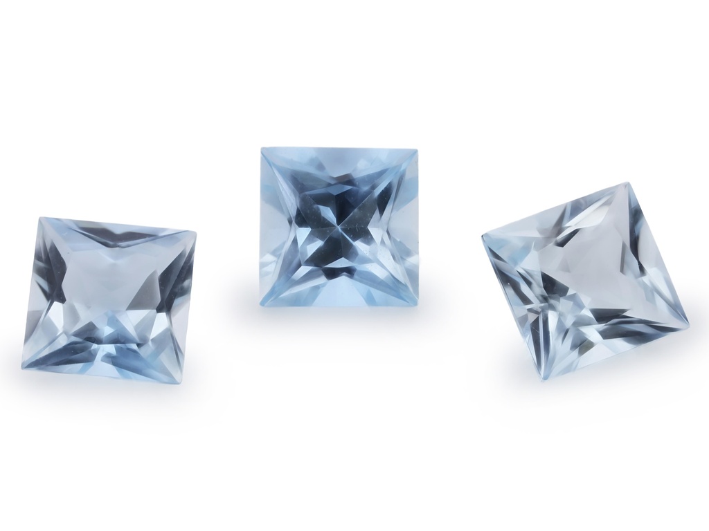 [BAQP0550A] Aquamarine 5.50mm Princess Cut Mid Blue
