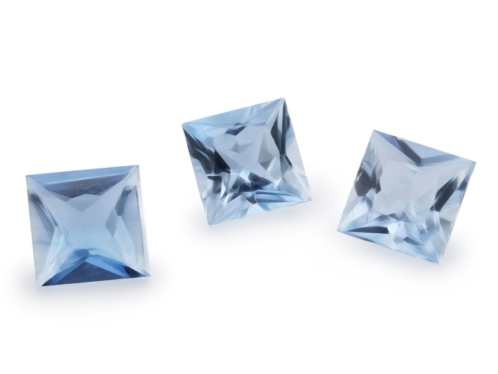 [BAQP0550B] Aquamarine 5.50mm Princess Cut Light Blue