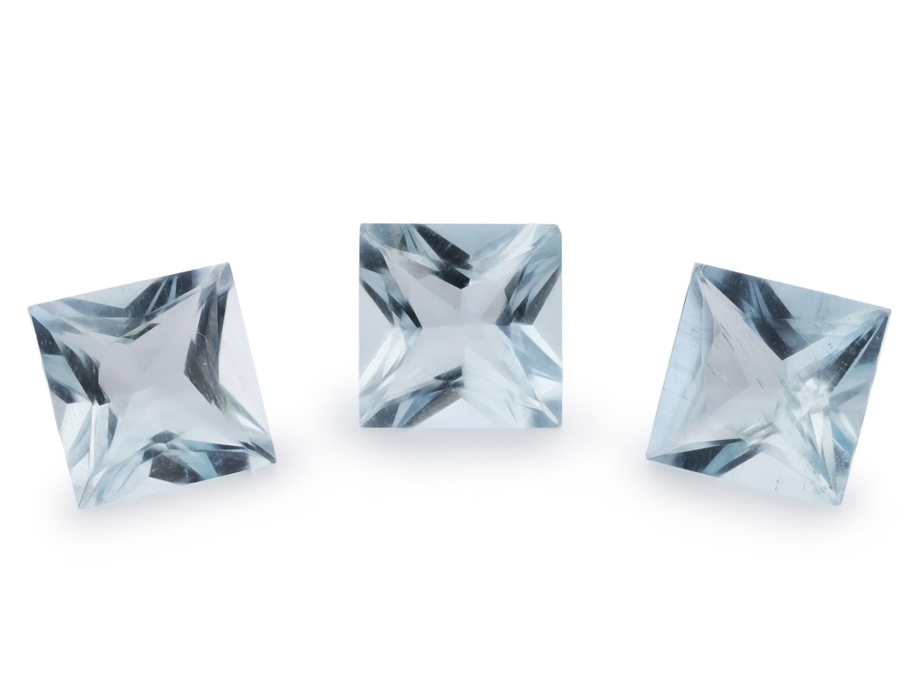 [BAQP0650B] Aquamarine 6.50mm Princess Cut Light Blue