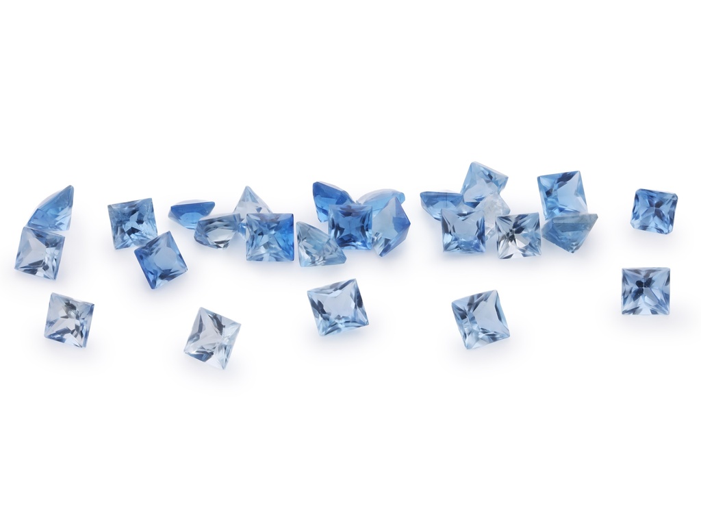 [BAQP0250A] Aquamarine 2.50mm Princess Cut Dark Blue