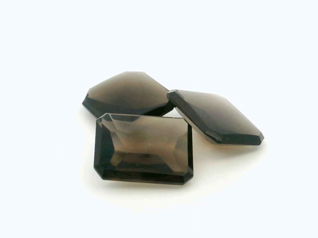 [QSOT1412] Smoky Quartz 14x12mm Emerald Cut Buff Top 