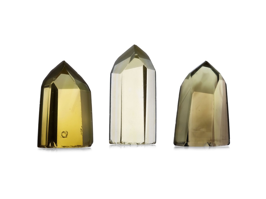 [QZJ3002A] Smoky Crystal Points 20-30mm Light Lemon