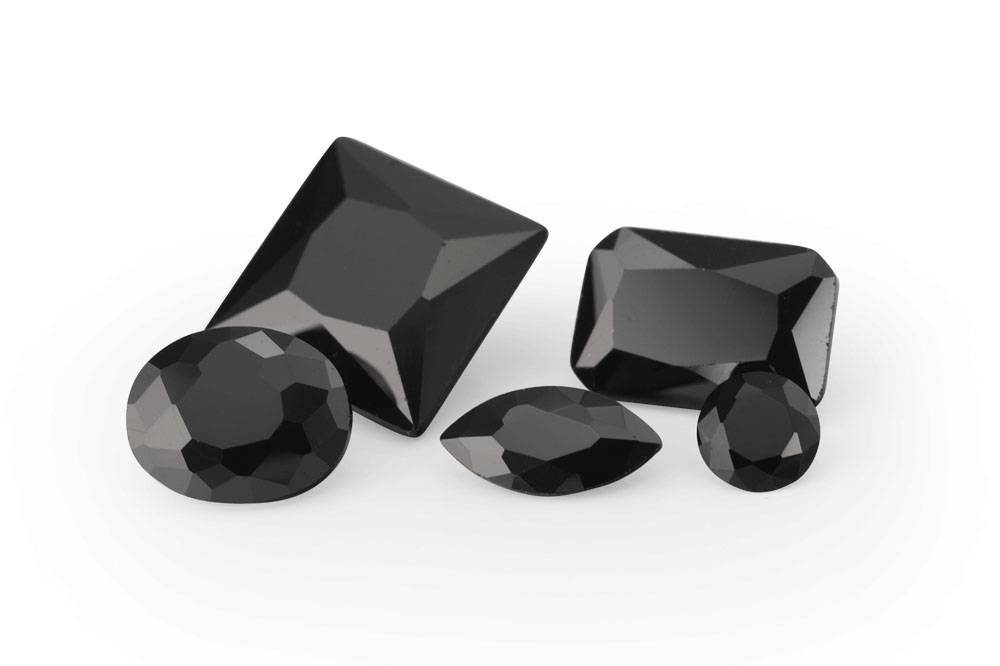Cubic Zirconia 10x8mm Radiant Emerald Cut Black