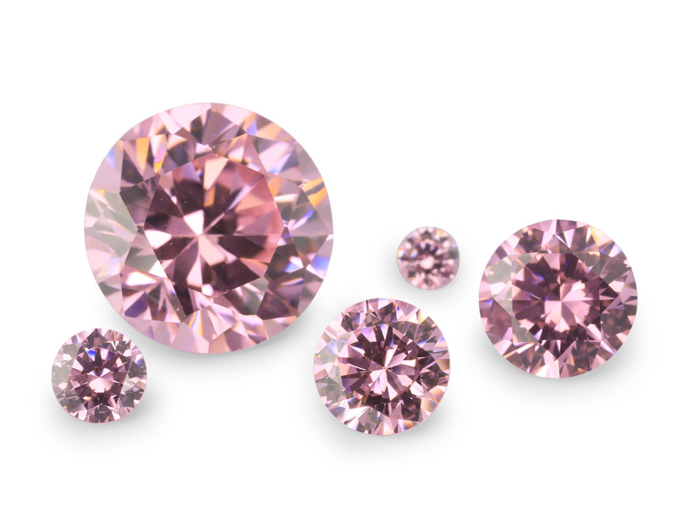 [ZPRB0800] Cubic Zirconia 8.00mm Round Pink