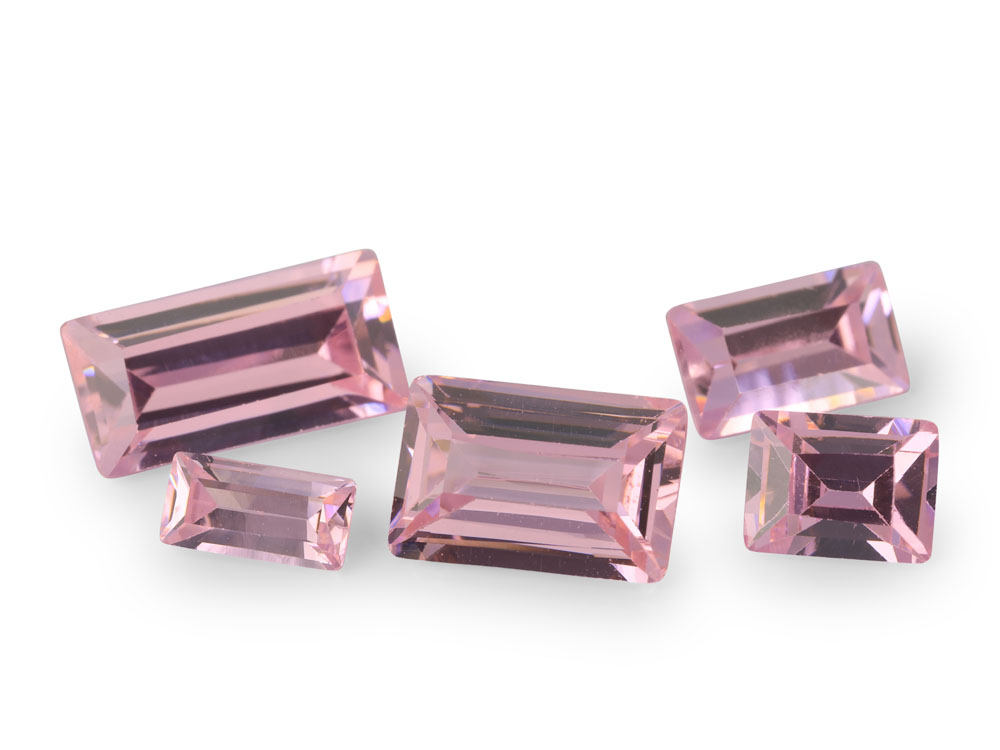 [ZPBS0403] Cubic Zirconia 4x3mm Baguette Pink
